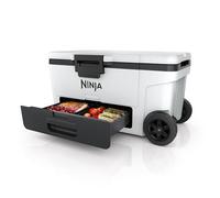 Ninja FrostVault Ghiacciaia Resistente, Frigo Passivo Portatile con Ruote e Cassetto Integrato Dry Zone, Mantiene il Ghiaccio per Giorni, Contiene fino a 97 Lattine, Bianco Nuvola, FB265EUWH