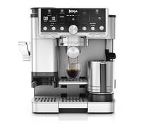 Ninja Luxe Pro Macchina Caffè 3 in 1, Macchina Latte, Cappuccino, Caffè Freddo, Espresso con Macinacaffè Integrato, Montalatte, Facile da usare, 5 Programmi Automatici Schiuma, Argento, ES701EU