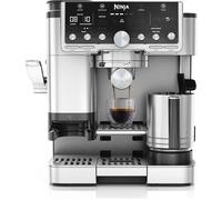 Ninja Luxe Pro Macchina Caffè 3 in 1, Macchina Latte, Cappuccino, Caffè Freddo, Espresso con Macinacaffè Integrato, Montalatte, Facile da usare, 5 Programmi Automatici Schiuma, Argento, ES701EU