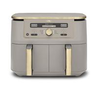 Ninja MAX Dual Zone, Friggitrice ad Aria Doppia, Pietra/Oro, DZ400EUSTGD | Cottura Senza Olio in 2 Cestelli Antiaderenti, Lavabili in Lavastoviglie, Capienza Totale 9,5L