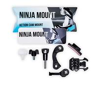 NINJA MOUNT - Big Pack - Supporto per fotocamera Action Fullface | compatibile con GoPro, Garmin & Rollei | supporto speciale per caschi downhill/ATV/motocross con visiera | Made in Germany | nero