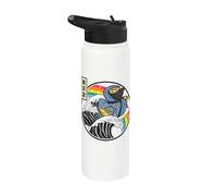 Ninja Rubber Duck Surf Great Wave Kawaii Anime Stainless Steel Insulated Water Bottle