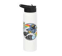 Ninja Rubber Duck Surf Great Wave Kawaii Anime Stainless Steel Insulated Water Bottle