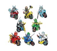 Ninja Series Motorcycle Racing 8 Models 1 Set Of Children's Assembled Building B
