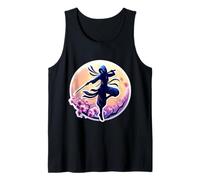 Ninja Silhouette Moonlight Cherry Blossoms Giapponese Samurai Canotta