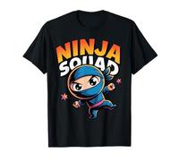 Ninja Squad Funny Ninja Team Cartoon Action Kids Style Maglietta