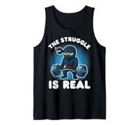 Ninja The Struggle Is Real Pesi Palestra Divertente Canotta