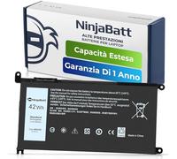 NinjaBatt batteria Compatible with Dell WDX0R P69G Inspiron 13 15 5000 7000 5567 7579 5578 5570 5568 7569 5579 5565 7573 13 7378 5378 7368 5379 5368 7375 17 5767 Y3F7Y - [42Wh/11.4v]
