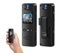 NinjaCam Bodycam 1080P HD, Body Camera con 120° Grandangolo, Videocamera Visione Notturna, Telecamera Polizia, Body Cam Portatile, Action Cam, Mini Telecamera con Obiettivo Ruotabile