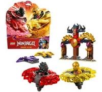 Lego ninjago 71826 battle pack draghi dello spinjitzu - 2 trottole giocattolo, tempio e 2 minifigure, giochi per bambini 6+