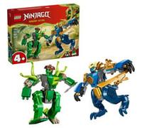 Ninjago Duello con il Mech Drago di Jay, Giochi di costruzione 2 Action Figure Giocattolo e 2 Minifigure, Regalo per Bambini da 4+ Anni, Set da costruzione, 4 anno/i, Plastica, 107 pz, 275 g