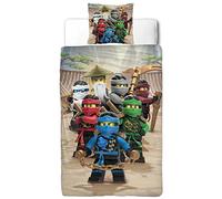 Ninjago Set di biancheria da letto per bambini - Set di biancheria da letto per bambini - Lego BE COOL - 2 pezzi - federa 80 x 80 cm + copripiumino 135 x 200 cm - 100% cotone rinforzato