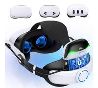 NinjajoyOX Cinturino da testa per batteria da 15000 mAh per Meta Quest 3S/Quest 3/Quest 2, cinturino di ricambio regolabile Elite per un maggiore comfort supporto per cuffie VR con cuscinetti morbidi