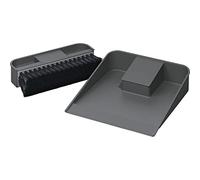 NINKA 5006.90 41514 Eins2top-Set con Paletta e Scopa a Mano, per pattumiera da Incasso, in plastica, Colore: Grigio Scuro, Argento