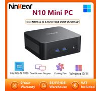 Ninkear N10 Mini PC Computer Intel N100 fino a 3,4 GHz 16 GB DDR4 512 GB SSD WIFI HDMI 2.0*2 Supporto Dual-screen WIindows 11 /Linux 16GB DDR4+512GB SSD