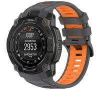 NINKI Cinturino di ricambio per Garmin Solar Instinct 3, in silicone, per Garmin Instinct 3, 50 mm, cinturino di ricambio solare Instinct 3, 50 mm, cinturino in silicone, colore grigio arancione