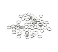 NINMORTH 50 pezzi di connettori ad anello divisi per anelli in acciaio inox a doppio anello a scatto per esche dure e esche di dimensioni assortite 4,5 mm-16,5 mm (14,5 mm)