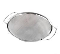 NINMORTH Colino a rete in acciaio inox resistente, con manico lungo, con gancio, per friggere e cuocere in cucina, argento (F)
