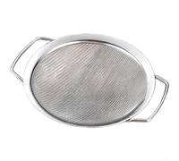 NINMORTH Colino a rete in acciaio inox resistente, manico lungo con gancio, per friggere e cuocere in cucina, argento (C)