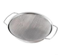 NINMORTH Filtro a rete in acciaio inox resistente, con manico lungo, con gancio, per friggere e cuocere in cucina, argento (E)