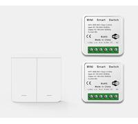 NINMORTH Kit interruttore luce compatibile Tuya, telecomando wireless RF433, attivazione vocale, programma timer app, installazione semplice, bianco