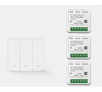 NINMORTH Kit interruttore luce compatibile Tuya, telecomando wireless RF433, attivazione vocale, programma timer app, installazione semplice, bianco