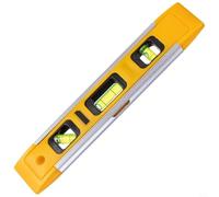 NINMORTH Lega di alluminio per mini livella con base magnetica, 23 cm per compatta per livella Torpedo, funzionamento ergonomico con una sola mano, giallo brillante