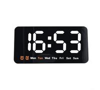 NINMORTH Orologio da parete digitale a LED con ampio display, visualizzazione data settimana ora, dimmer a 3 livelli, interruttore 1224 ore, sveglia per casa e soggiorno (viola)