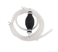 NINMORTH Pompa manuale a sifone per trasferimento carburante, lampadina con estremità in alluminio e tubo in PVC da 2 m per gas, olio, acqua