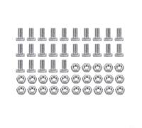 NINMORTH Set di bulloni e dadi per serra in alluminio argentato, con testa quadrata esagonale, per rinforzo di pannelli in vetro, kit di riparazione per telai da giardino, 50 set (50 set)
