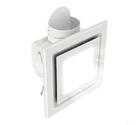 NINMORTH Silenzioso ventilatore di scarico da bagno con luce, 0,9 Sones ventilazione a basso rumore, rimozione del vapore, montaggio a soffitto integrato a LED, 20,3 mq, bianco (20,3 cm)