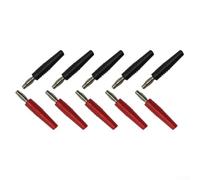NINMORTH Spina a banana da 3 mm per misuratori e tester | Set da 10 pezzi, 5 rossi e 5 neri, superficie nichelata, buona conduttività, saldatura sicura