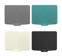 NINMORTH Tappetino scolapiatti grande in silicone, 50 x 43 x 2 cm, tappetino di drenaggio inclinato con base antiscivolo per piano di lavoro della cucina per protezione