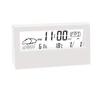 NINMORTH Termometro digitale igrometro orologio con allarme, temperatura interna e monitoraggio dell'umidità per casa, ufficio, scuola, 2 batterie AAA necessarie