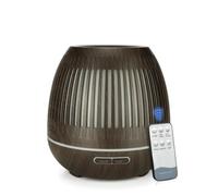 NINMORTH Umidificatore USB con venature del legno, 400 ml, diffusore di aromi, purificatore d'aria con luce notturna cava per oli essenziali, silenzioso per casa e ufficio