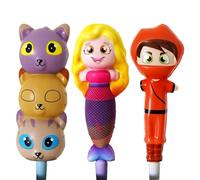 NINNA e MATTI Squeeze Pen - 3 Penne con Squishy da Schiacciare, Morbide e Divertenti (Matti Ninja, Ninna Sirena, Tre Gattini)