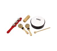 Nino Percussion NINOSET1 - Assortimento di strumenti musicali a percussione, 6 pezzi, con custodia multicolore