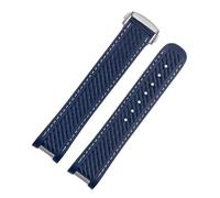 NINOMA Accessori for orologi morbidi compatibili con cinturino in gomma siliconica Omega SEAMASTER 300 AT150 DE VILLE SPEEDMASTER da 20 mm(Blue white silver)