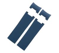 NINOMA Cinturino da 22 mm compatibile con Ulysse Nardin in gomma siliconica 263 DIVER con estremità curva, impermeabile, accessori for orologi da uomo con metallo(B-blue no buckle)