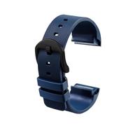 NINOMA Cinturino for orologio compatibile con Cartier Sandoz Santos 100 W20073X8 W20106X8 W2020008 Bracciale in gomma siliconica for uomo e donna, cintura nera 20 23 25 mm(Blue BK,20mm)