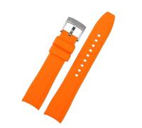 NINOMA Cinturino for orologio in gomma siliconica con estremità curva compatibile con Rolex Water Ghost seiko citizen tissot 20MM 22MM cinturino sportivo cintura universale(Orange silver,19mm)