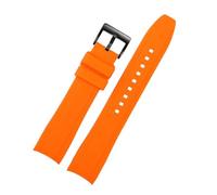 NINOMA Cinturino for orologio in gomma siliconica con estremità curva compatibile con Rolex Water Ghost seiko citizen tissot 20MM 22MM cinturino sportivo cintura universale(Orange black,19mm)