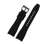 NINOMA Cinturino for orologio in gomma siliconica con estremità curva compatibile con Rolex Water Ghost seiko citizen tissot 20MM 22MM cinturino sportivo cintura universale(Black black,21mm)
