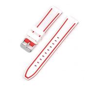 NINOMA Cinturino for orologio in silicone da 20 mm compatibile con cinturino Omega X Swatch MoonSwatch cinturino da uomo donna doppio colore sportivo braccialetto da polso a sgancio rapido(White red)