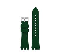 NINOMA Cinturino in silicone impermeabile compatibile con Swatch YVS420 YVS454 Cinturino in gomma Interfaccia concava convessa Accessori for orologi 19 mm 21 mm(Green-silver,19mm)