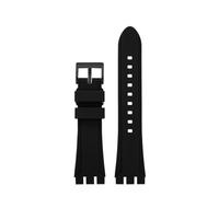 NINOMA Cinturino in silicone impermeabile compatibile con Swatch YVS420 YVS454 Cinturino in gomma Interfaccia concava convessa Accessori for orologi 19 mm 21 mm(Black-Black,19mm)