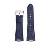 NINOMA Cinturino in vera pelle compatibile con Tissot 1853 Super Player PRX Series T137.410/T137.407 con cinturino in pelle rialzata da uomo da 12 mm(Blue-silver)