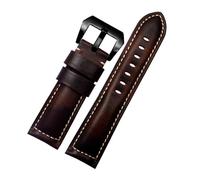 NINOMA Cinturino vintage in vera pelle di mucca spessa e resistente, compatibile con cinturino for orologio da uomo Panerai Luminor/Breitling Hamilton, 20 mm, 22 mm, 24 mm, 26 mm.(Dark brown bk,22mm)