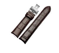 NINOMA Compatibile con cinturino in pelle curva GP Jaeger-LeCoultre Citizen con cinturino in pelle bovina da uomo da 20 mm, 21 mm e 22 mm(Brown-silver B,22mm)