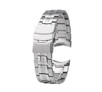 NINOMA Compatibile con il cinturino in acciaio inossidabile da uomo Casio EF-550, EDIFICE Series 5051, EF-524D, cinturino in gomma siliconica impermeabile da 22 mm(EF-550-silver)